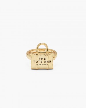 Bagues Marc Jacobs The Tote Bag Ring Femme Doré Clair | 917KQIJXU