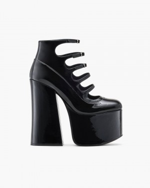 Botte Marc Jacobs The Patent Leather Kiki Ankle Boot Femme Noir | 896EIRZAM