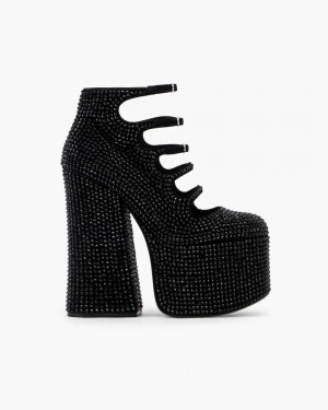 Botte Marc Jacobs The Rhinestone Kiki Ankle Boot Femme Noir Noir | 153FCMHGL
