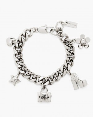 Bracelets Marc Jacobs The Mini Icon Charm Bracelet Femme Argent Clair | 720JTIDCK