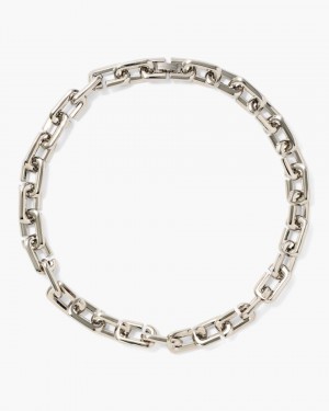 Colliers Marc Jacobs The J Marc Chain Link Necklace Femme Argent | 753WLEAMN