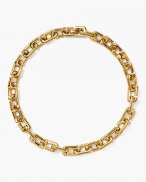 Colliers Marc Jacobs The J Marc Chain Link Necklace Femme Doré | 935KNDMYT
