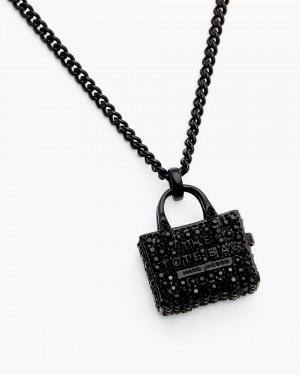 Colliers Marc Jacobs The Pave Tote Bag Necklace Femme Noir Noir | 543WFKVEG