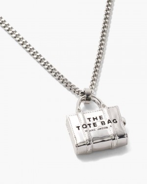 Colliers Marc Jacobs The Tote Bag Necklace Femme Argent Clair | 705FMTUCW