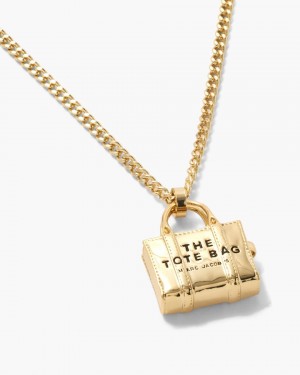 Colliers Marc Jacobs The Tote Bag Necklace Femme Doré Clair | 984POVBQA