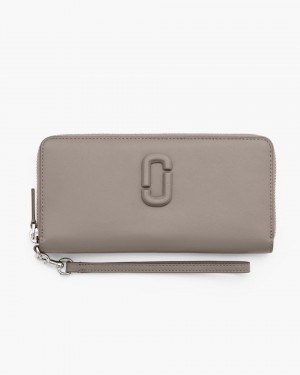 Grands Portefeuilles Marc Jacobs The Covered J Marc Continental Wallet Femme Cement | 781YPGEWS
