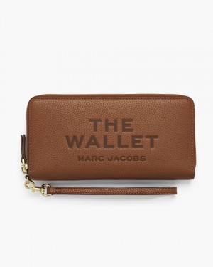 Grands Portefeuilles Marc Jacobs The Leather Continental Wallet Femme Argan Oil | 154ORGXYT