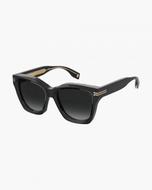 Lunette de Soleil Marc Jacobs Icon Edge Oversized Square Sunglasses Femme Noir | 498KEBDHA