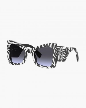 Lunette de Soleil Marc Jacobs The J Marc Oversized Cat Eye Sunglasses Femme Noir Blanche | 148VTKRIZ