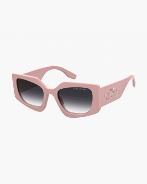 Lunette de Soleil Marc Jacobs The Square Cat Eye Sunglasses Femme Rose | 739AOLDUG