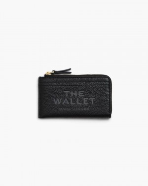 Petits Portefeuilles Marc Jacobs The Leather Top Zip Multi Wallet Femme Noir | 540TGMBIC