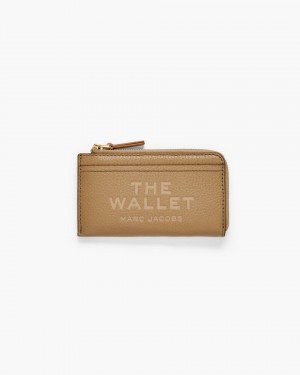 Petits Portefeuilles Marc Jacobs The Leather Top Zip Multi Wallet Femme Marron | 589NYBSPQ
