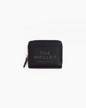 Petits Portefeuilles Marc Jacobs The Leather Mini Compact Wallet Femme Noir | 620IAXQRM
