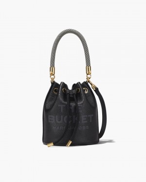 Sac Bandoulière Marc Jacobs The Leather Bucket Bag Femme Noir | 509WOQCZG