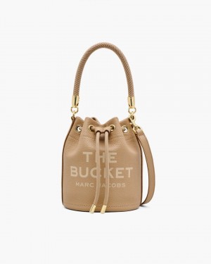 Sac Bandoulière Marc Jacobs The Leather Bucket Bag Femme Marron | 106HXBNYS