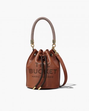 Sac Bandoulière Marc Jacobs The Leather Bucket Bag Femme Argan Oil | 126FONELT