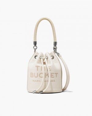 Sac Bandoulière Marc Jacobs The Leather Bucket Bag Femme Argent | 182CEPKWZ