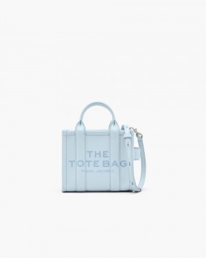 Sac Mini Marc Jacobs The Leather Crossbody Tote Bag Femme Bleu | 831NCVSRZ