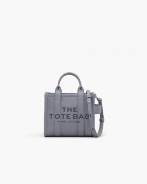 Sac Mini Marc Jacobs The Leather Crossbody Tote Bag Femme Grise | 893HFXGKQ