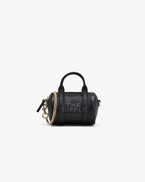 Sac Mini Marc Jacobs The Leather Nano Duffle Crossbody Femme Noir | 386RBOAZY