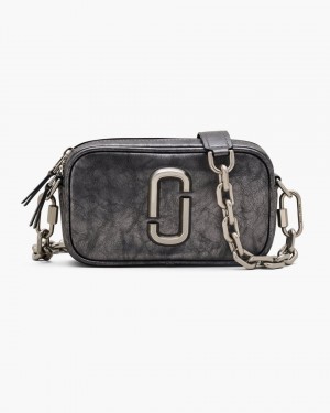 Sac Snapshot Marc Jacobs The Metallic Distressed Big Shot Femme Grise Foncé | 485KCXZMS
