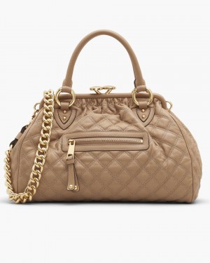 Sac a Main Marc Jacobs Re-Edition Quilted Leather Stam Bag Femme Marron | 739DUSHMZ