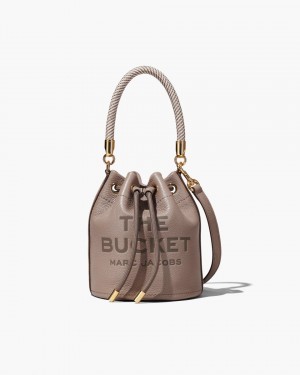Sacs Seau Marc Jacobs The Leather Bucket Bag Femme Cement | 650LAWTQP