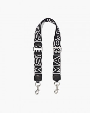 Sangle De Sac Marc Jacobs The Outline Logo Webbing Strap Femme Noir Argent | 269JKPCRO