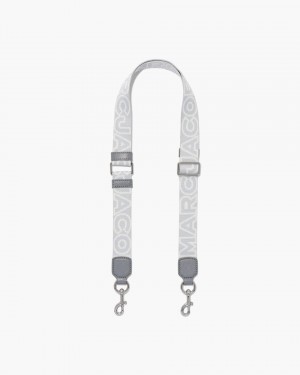 Sangle De Sac Marc Jacobs The Thin Outline Logo Webbing Strap Femme Grise Multicolore | 405KTXGVQ