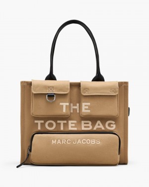 The Tote Bag Marc Jacobs The Cargo Canvas Large Tote Bag Femme Marron | 851KOCGYW