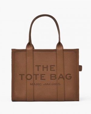 The Tote Bag Marc Jacobs The Leather Large Tote Bag Femme Argan Oil | 407YTDHKU