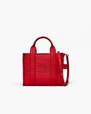 The Tote Bag Marc Jacobs The Leather Small Tote Bag Femme Rouge | 648TSCJND
