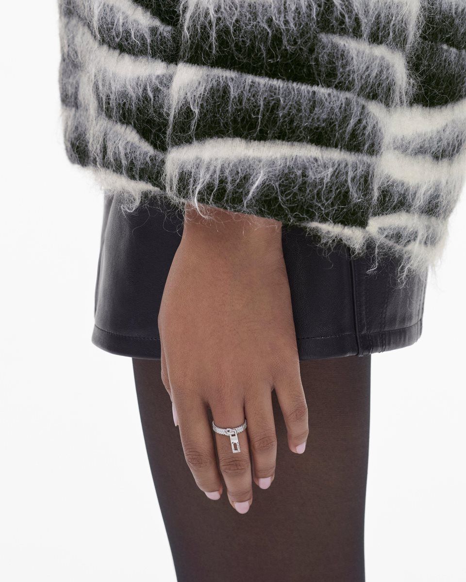 Bagues Marc Jacobs J Marc Zipper Ring Femme Argent | 567LGXSRE