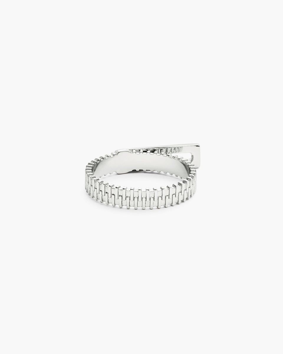 Bagues Marc Jacobs J Marc Zipper Ring Femme Argent | 567LGXSRE