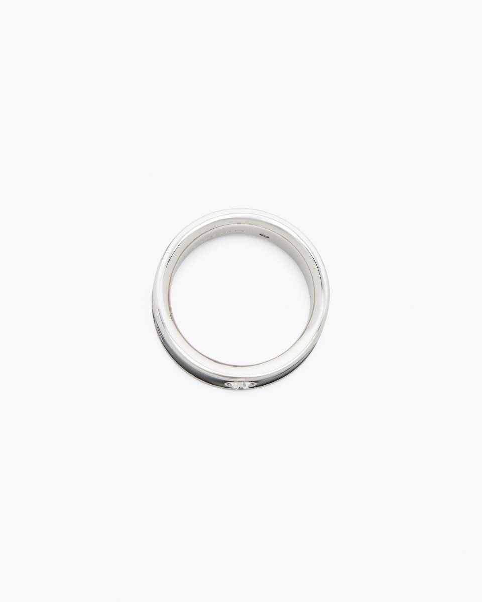 Bagues Marc Jacobs The Marc Jacobs Enamel Ring Femme Argent Noir | 583DEIJUP