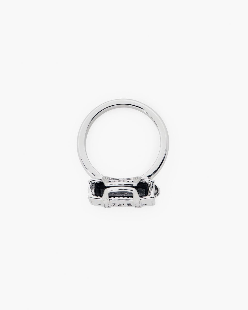 Bagues Marc Jacobs The Tote Bag Ring Femme Argent Clair | 372VQZRES