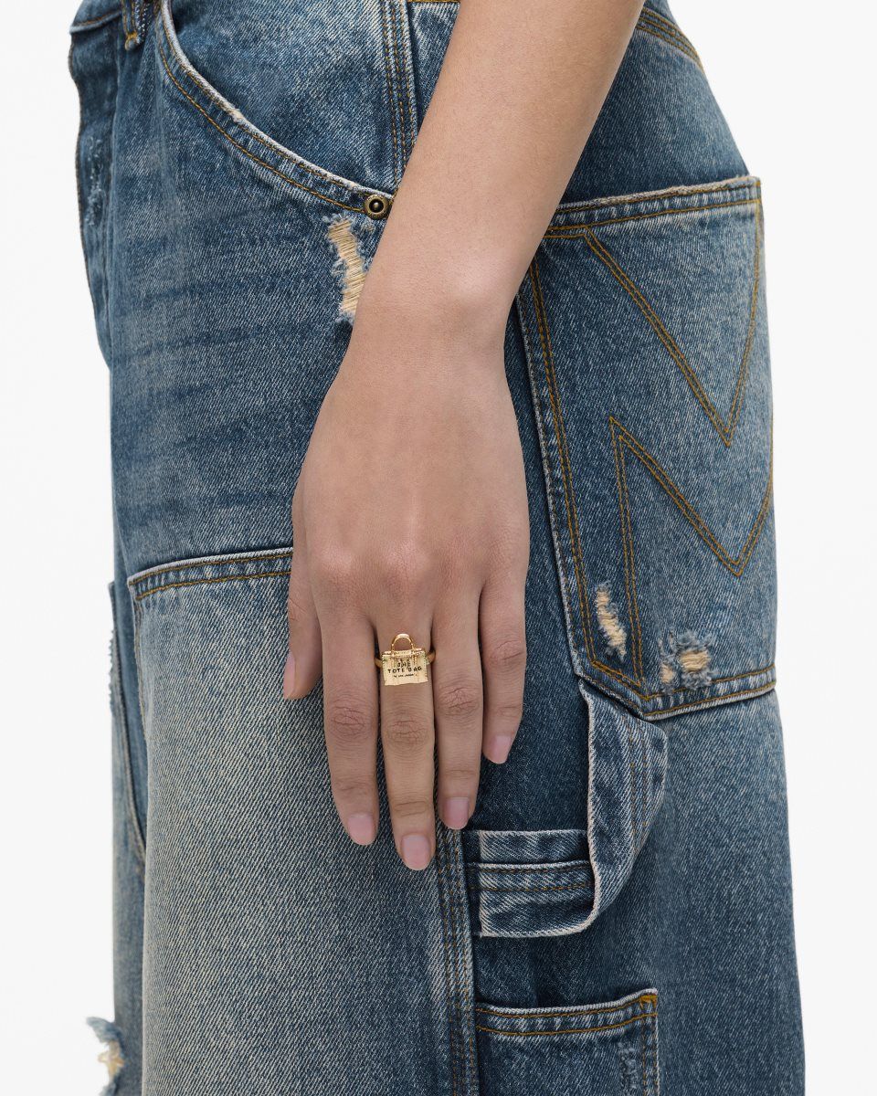 Bagues Marc Jacobs The Tote Bag Ring Femme Doré Clair | 917KQIJXU