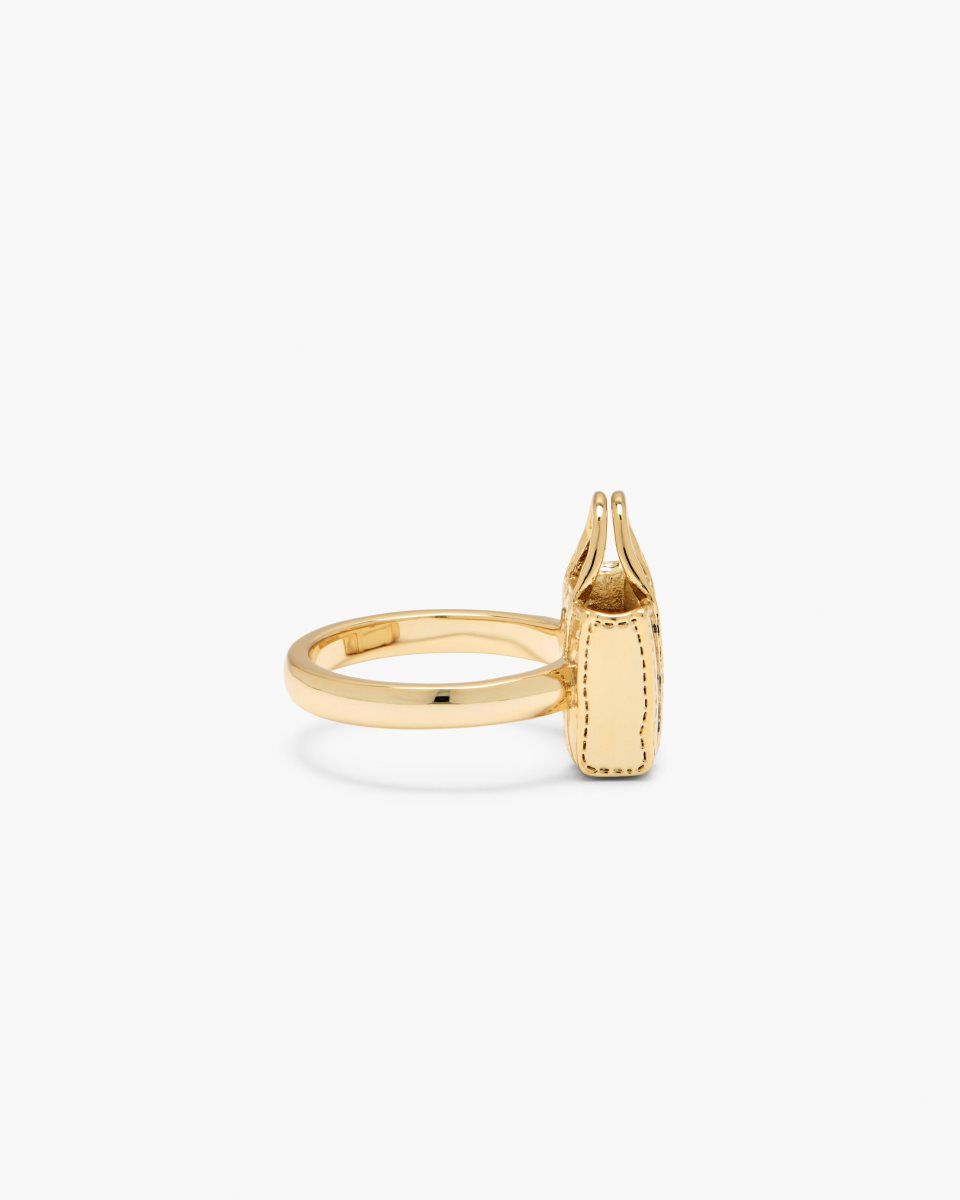 Bagues Marc Jacobs The Tote Bag Ring Femme Doré Clair | 917KQIJXU