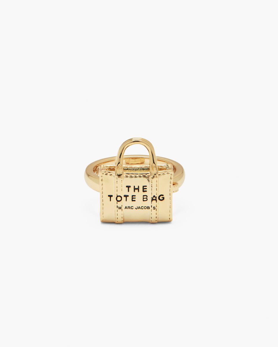 Bagues Marc Jacobs The Tote Bag Ring Femme Doré Clair | 917KQIJXU