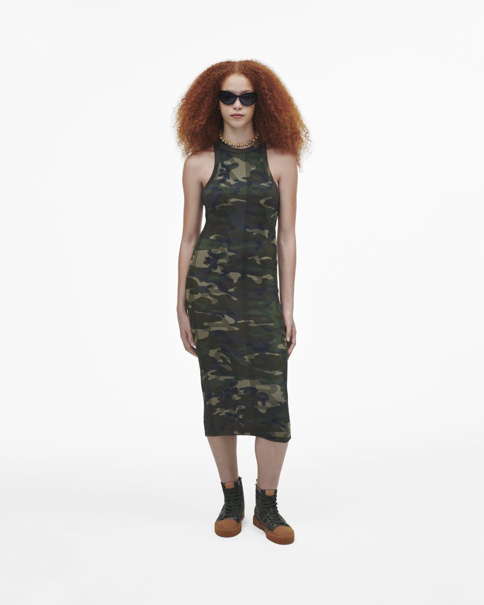 Basket Marc Jacobs The Camo Jacquard High Top Sneaker Femme Camouflage Multicolore | 648UGVIOD