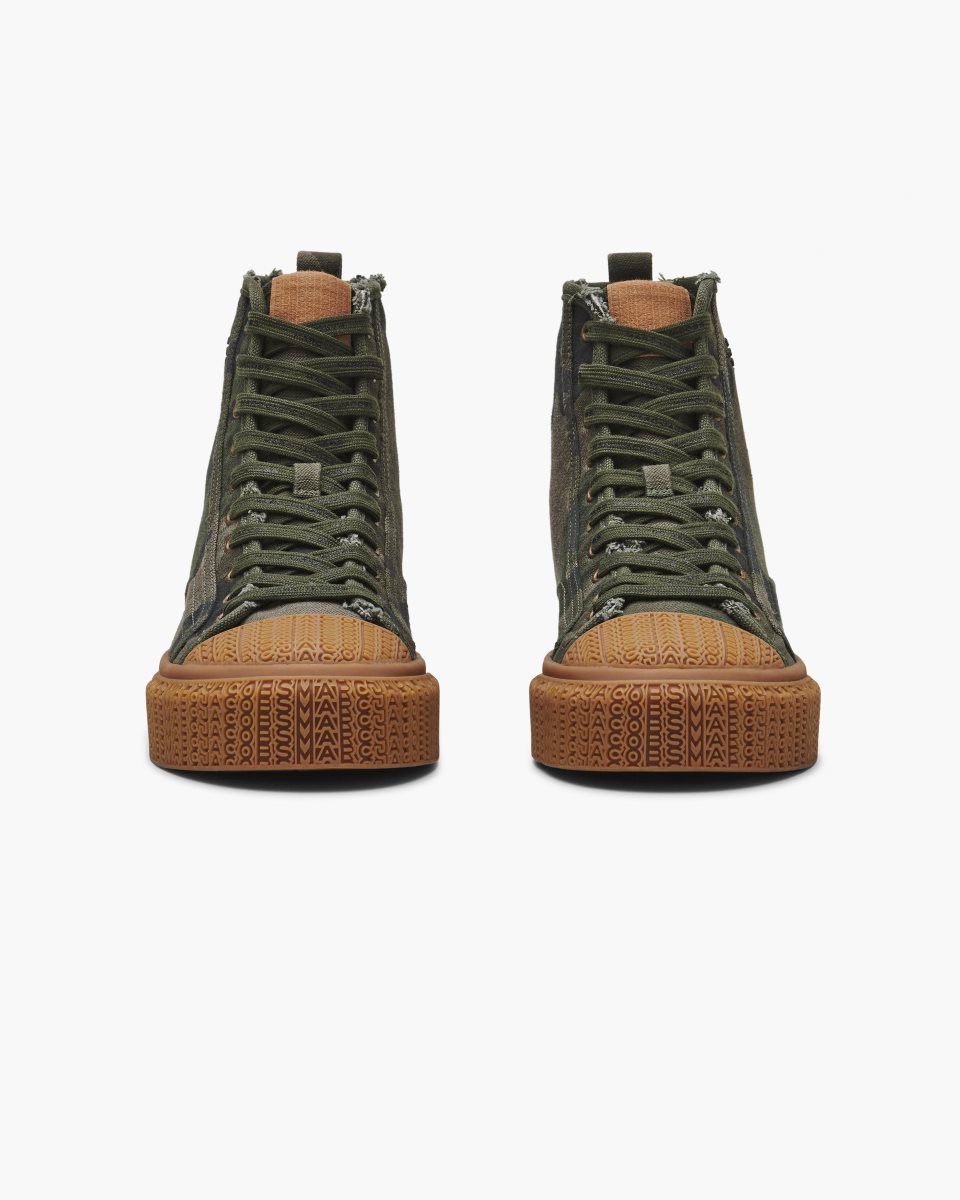 Basket Marc Jacobs The Camo Jacquard High Top Sneaker Femme Camouflage Multicolore | 648UGVIOD