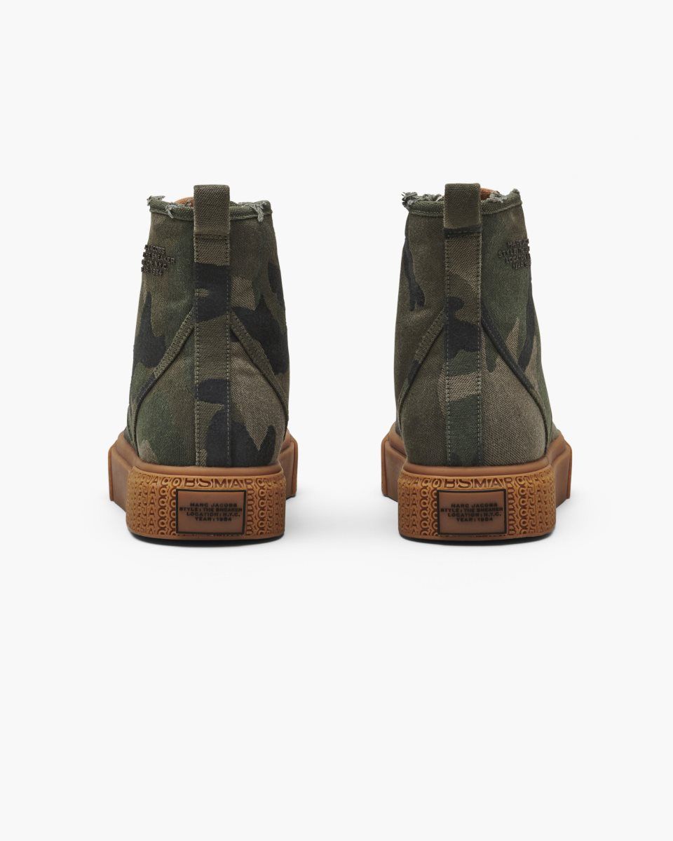 Basket Marc Jacobs The Camo Jacquard High Top Sneaker Femme Camouflage Multicolore | 648UGVIOD