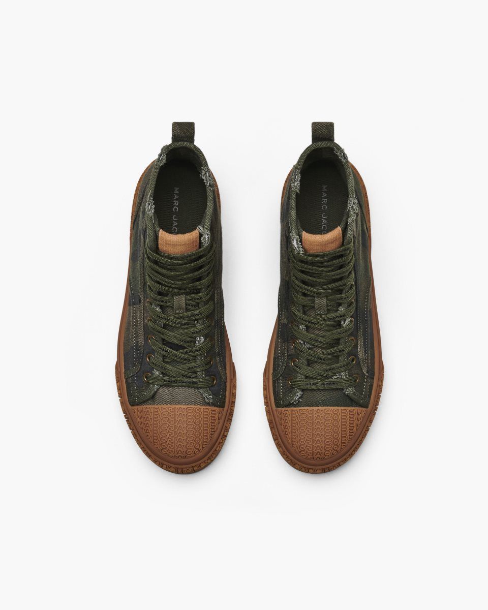 Basket Marc Jacobs The Camo Jacquard High Top Sneaker Femme Camouflage Multicolore | 648UGVIOD