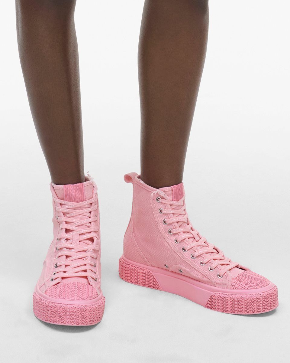 Basket Marc Jacobs The High Top Sneaker Femme Rose | 489KZYIBW