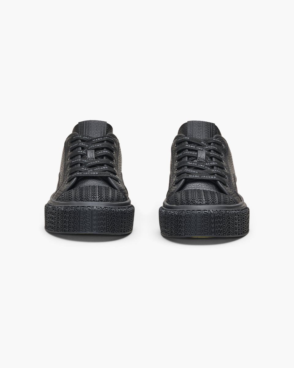 Basket Marc Jacobs The Leather Sneaker Femme Noir | 480XJFHKN