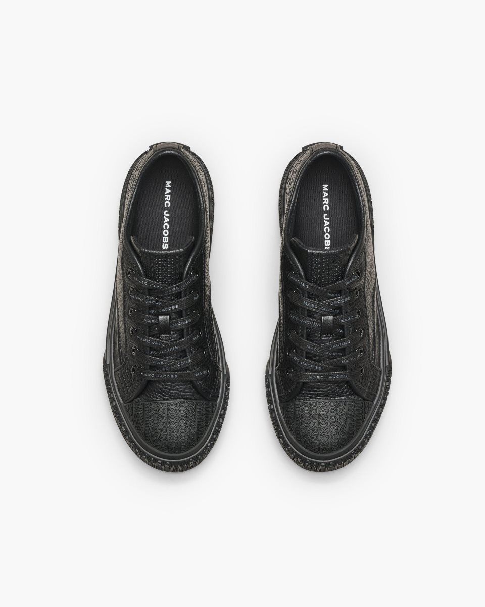 Basket Marc Jacobs The Leather Sneaker Femme Noir | 480XJFHKN