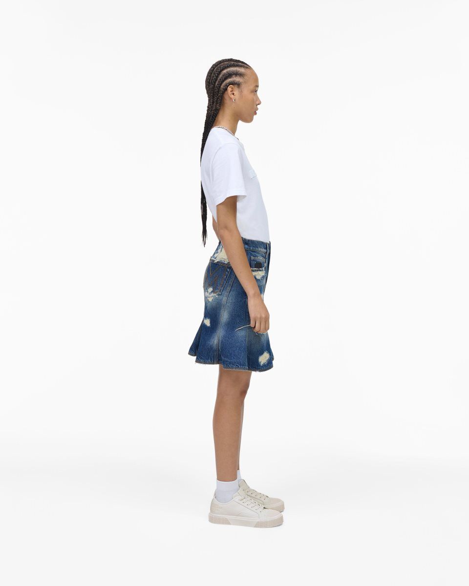 Basket Marc Jacobs The Leather Sneaker Femme Blanche | 062ZHNTRC