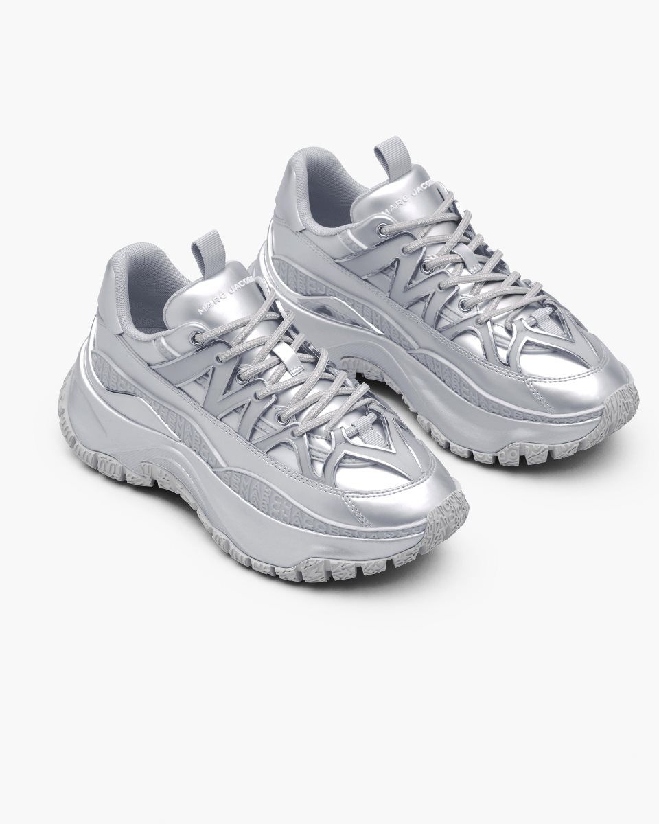 Basket Marc Jacobs The Metallic Lazy Hiker Femme Argent | 938JLCSDB