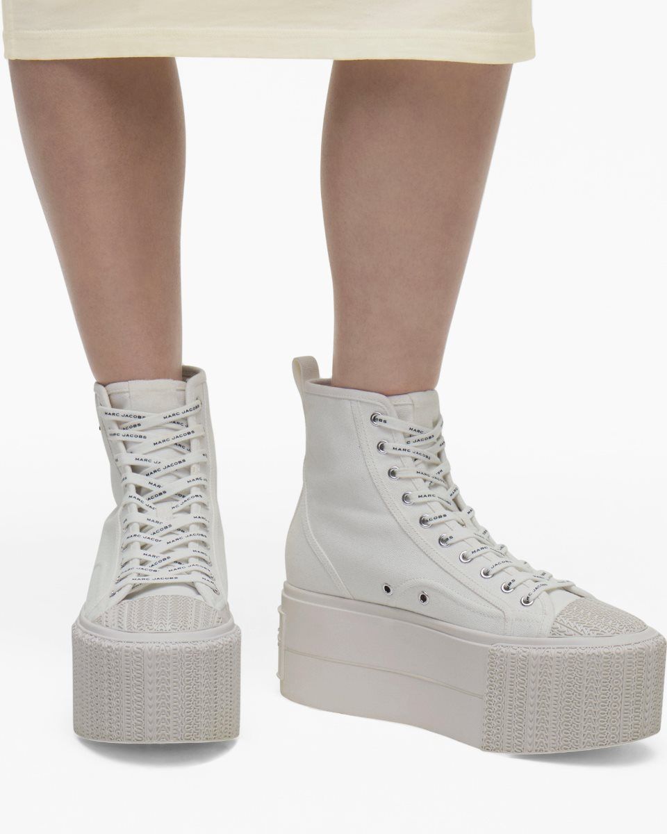 Basket Marc Jacobs The Platform High Top Sneaker Femme Blanche | 318USZOWG