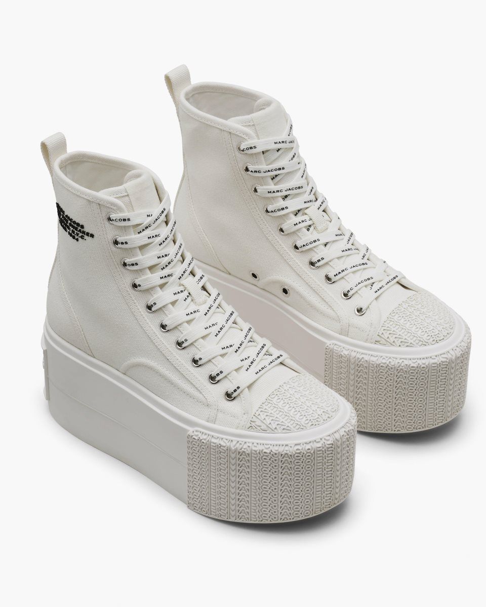 Basket Marc Jacobs The Platform High Top Sneaker Femme Blanche | 318USZOWG